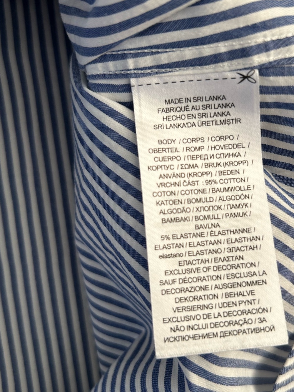 Lauren Ralph Lauren Non-Iron Blue White Striped Stretch Button Down Cotton Shirt - Picture 9 of 13
